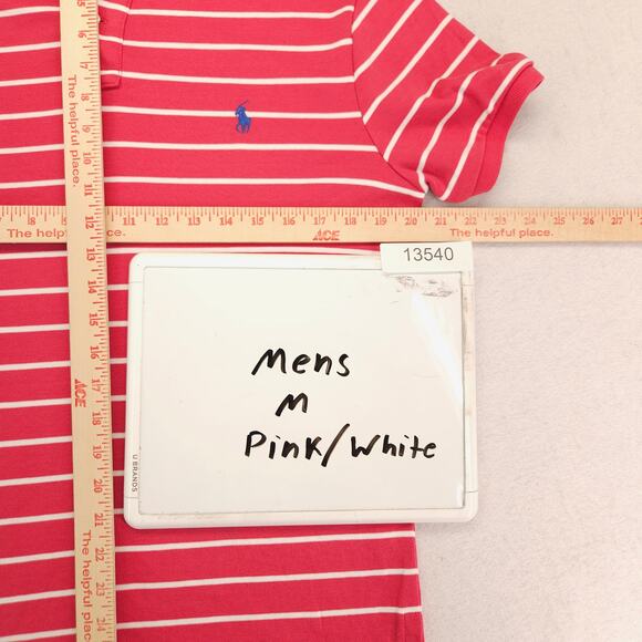 Polo by Ralph Lauren Collared Short Sleeve Polo Shirt Mens Size Medium M Pink - Picture 5 of 9